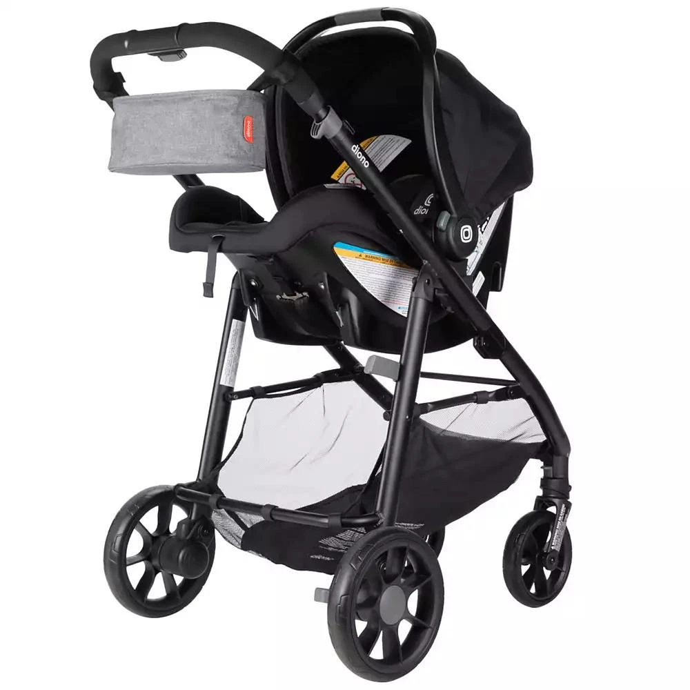 Diono Quantum 4 3-in-1 Travel System with LiteClik30 R SafePlus Infant Car Seat and Base, Gray Slate 3