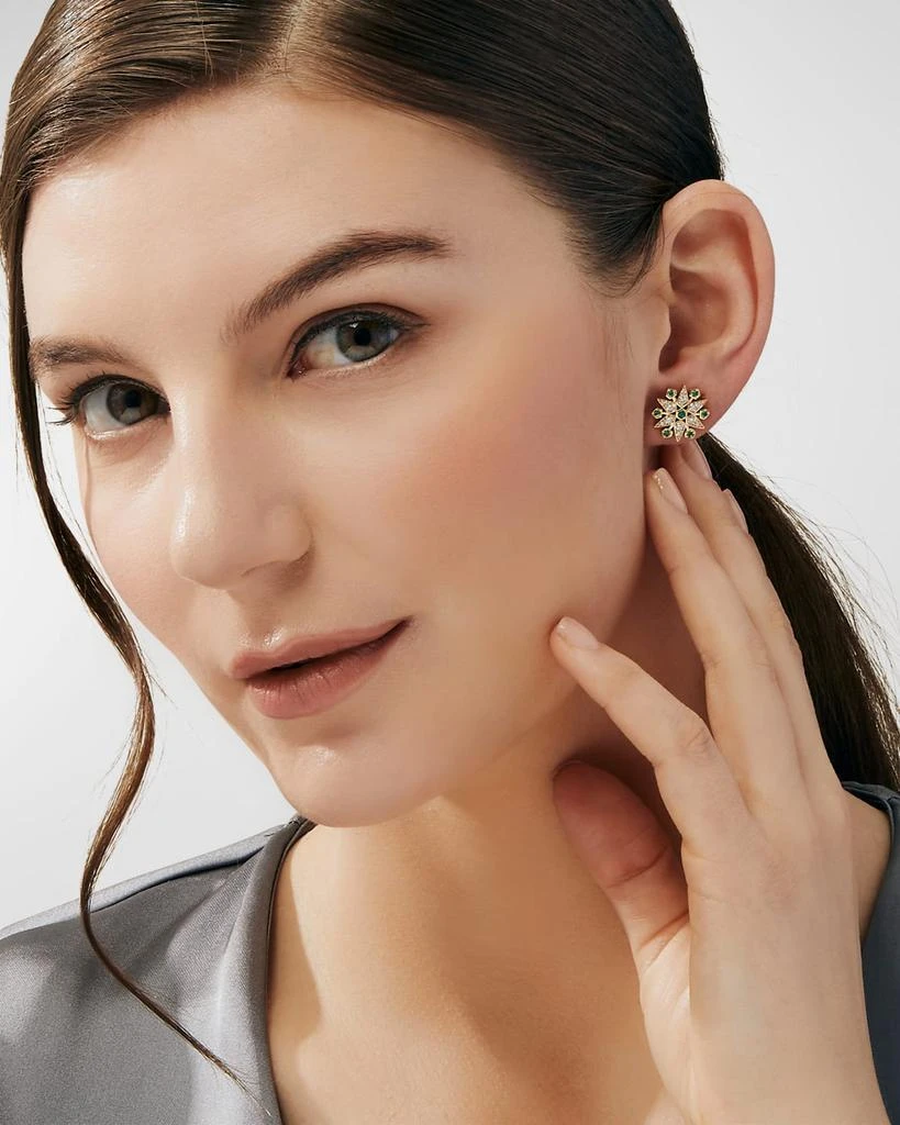 Syna 18K Yellow Gold Cosmic Starburst Earrings with Gemstones and Diamonds 2