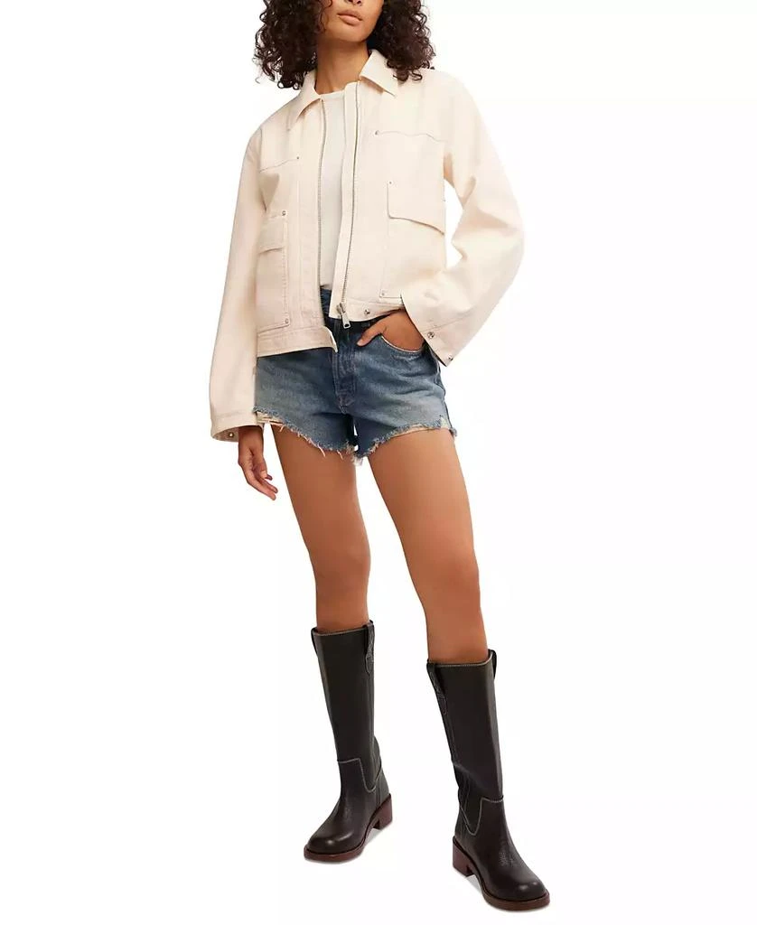 Free People Women's Blair Faux-Suede Wide-Sleeve Jacket 5
