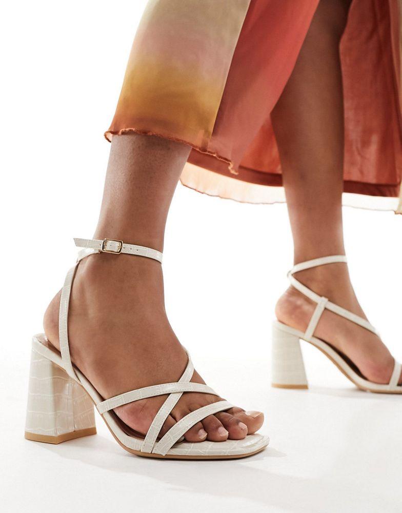 New Look New Look block heel multi-strap sandal in cream