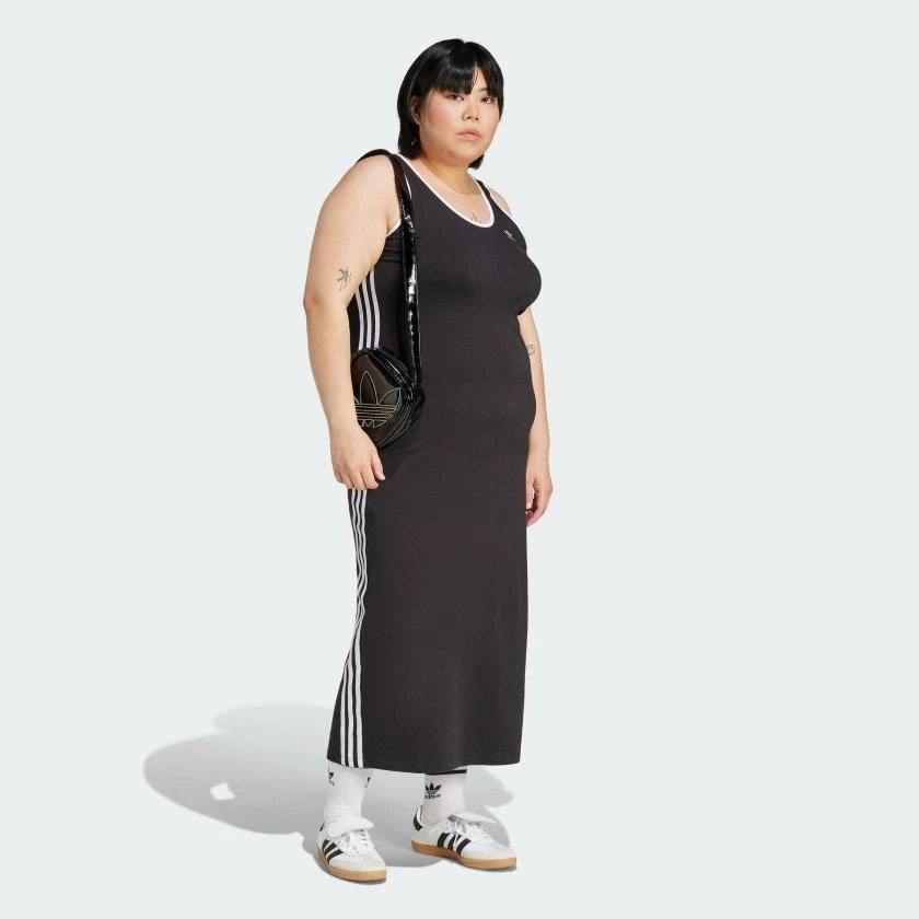 Adidas Women
s  Adicolor 3-Stripes Tank Dress Maxi (Plus Size) 3