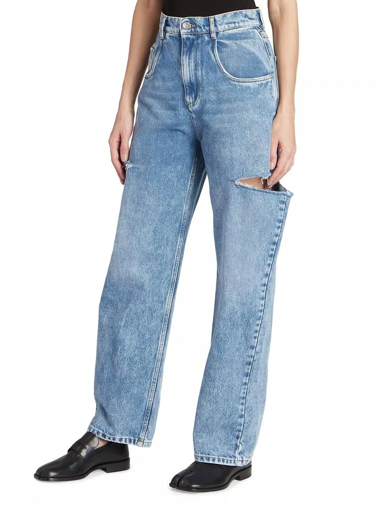 MAISON MARGIELA Wide-Leg Slashed Cut-Out Jeans 4