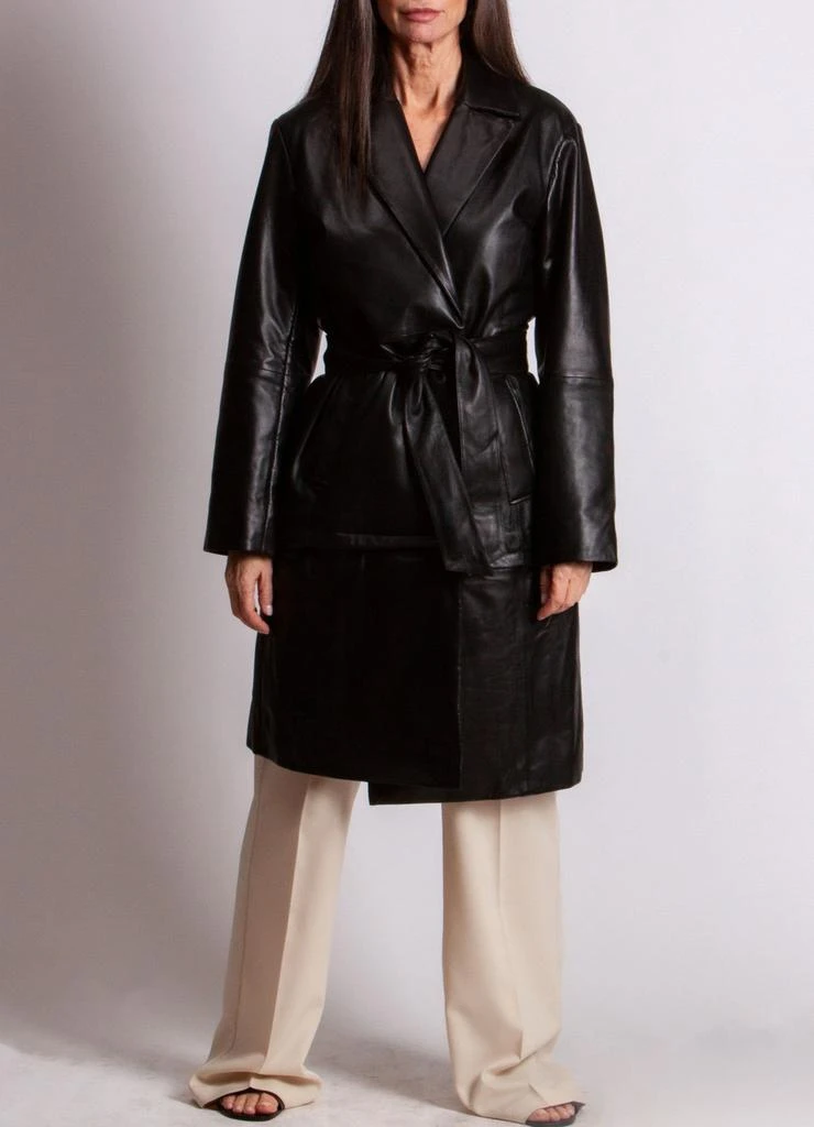 Muubaa Wrap front padded belted coat 4