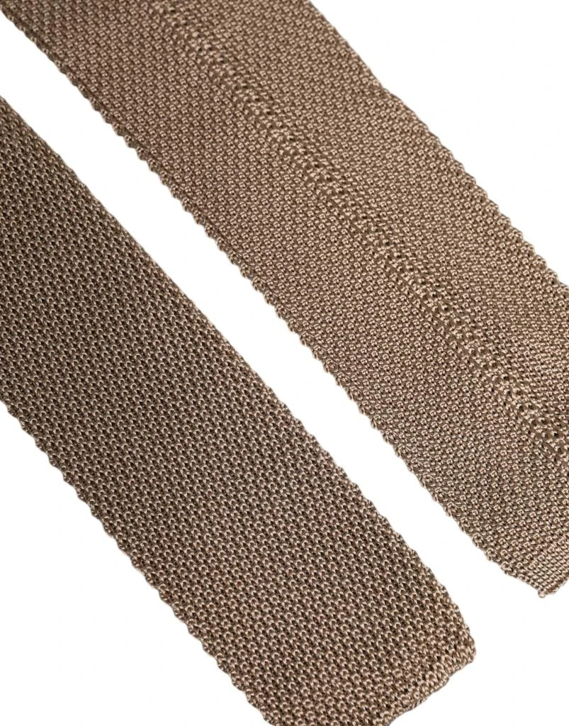 Dolce & Gabbana Dolce & Gabbana Brown Silk Adjustable Necktie Tie 6