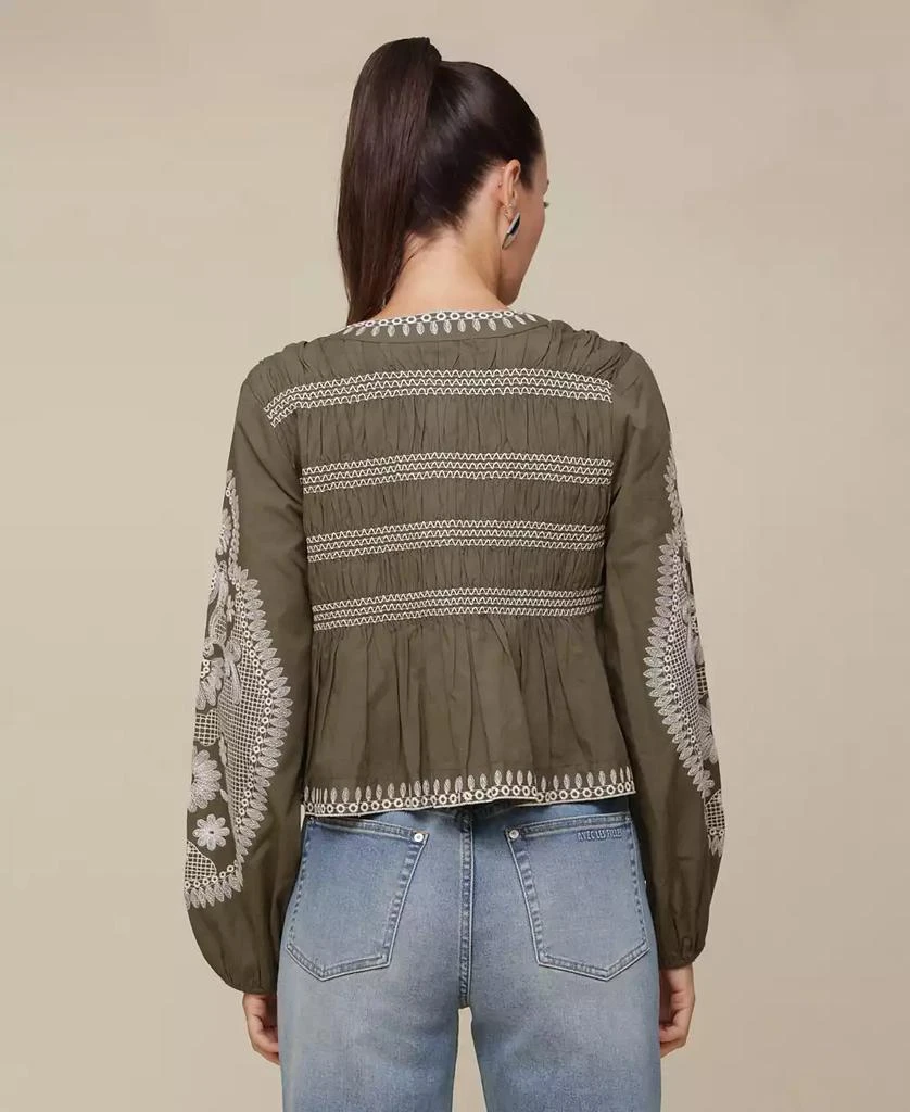 Avec Les Filles Women's Embroidered Cotton Peplum Jacket 2