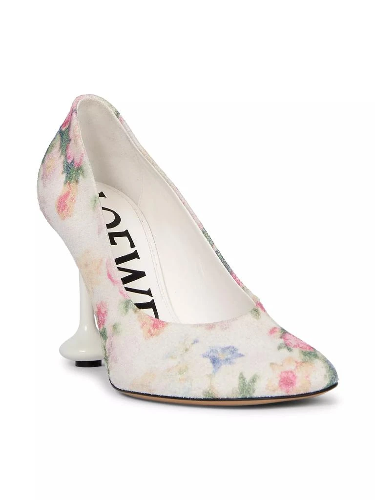 Loewe Toy Floral Brushed Suede Pumps 2