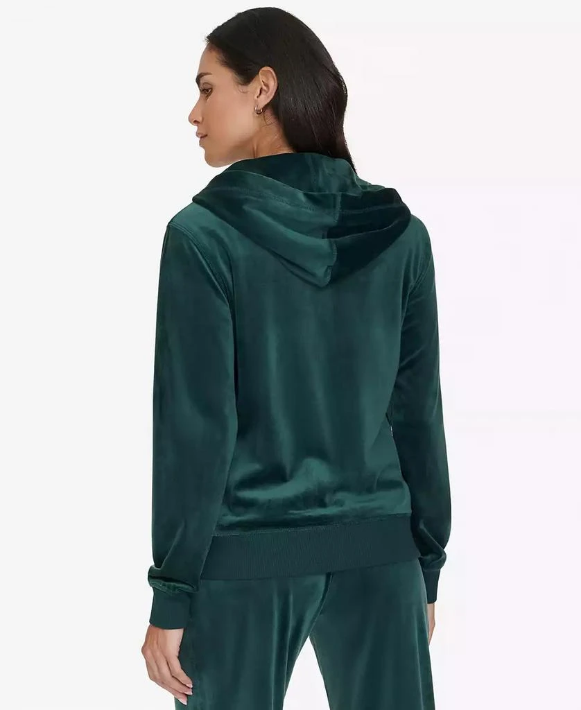 Calvin Klein Women's Metallic Logo Velour Zip-Front Hoodie 5