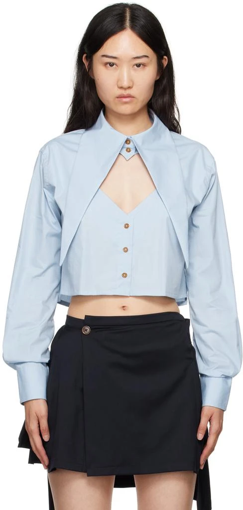 Vivienne Westwood Blue Cut-Off Heart Shirt 1