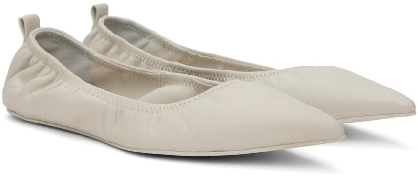St. Agni White Pointed Toe Ballerina Flats 4
