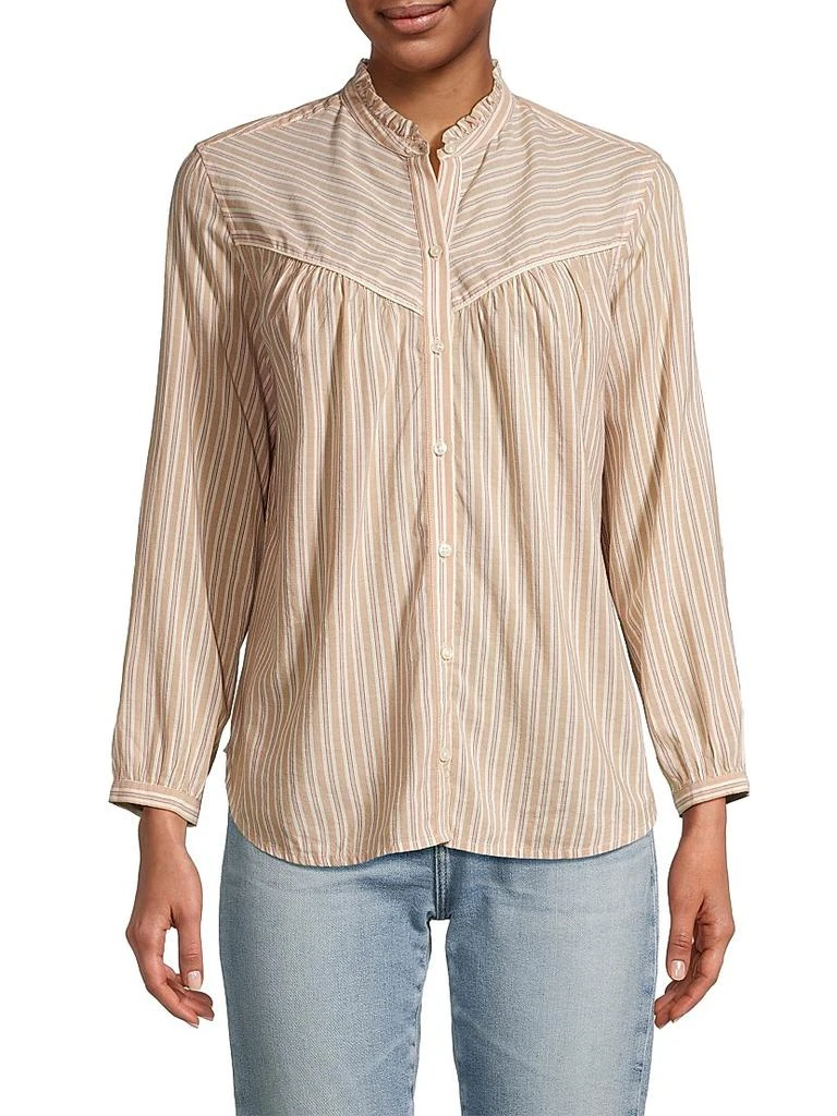Birds of Paradis Ruth Pinstriped Cotton-Blend Shirt 3