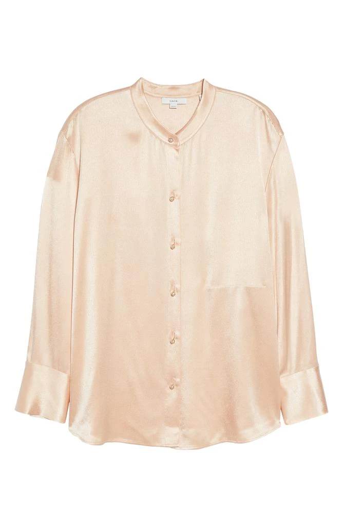 Vince Relaxed Band Collar Button-Up Shirt 5