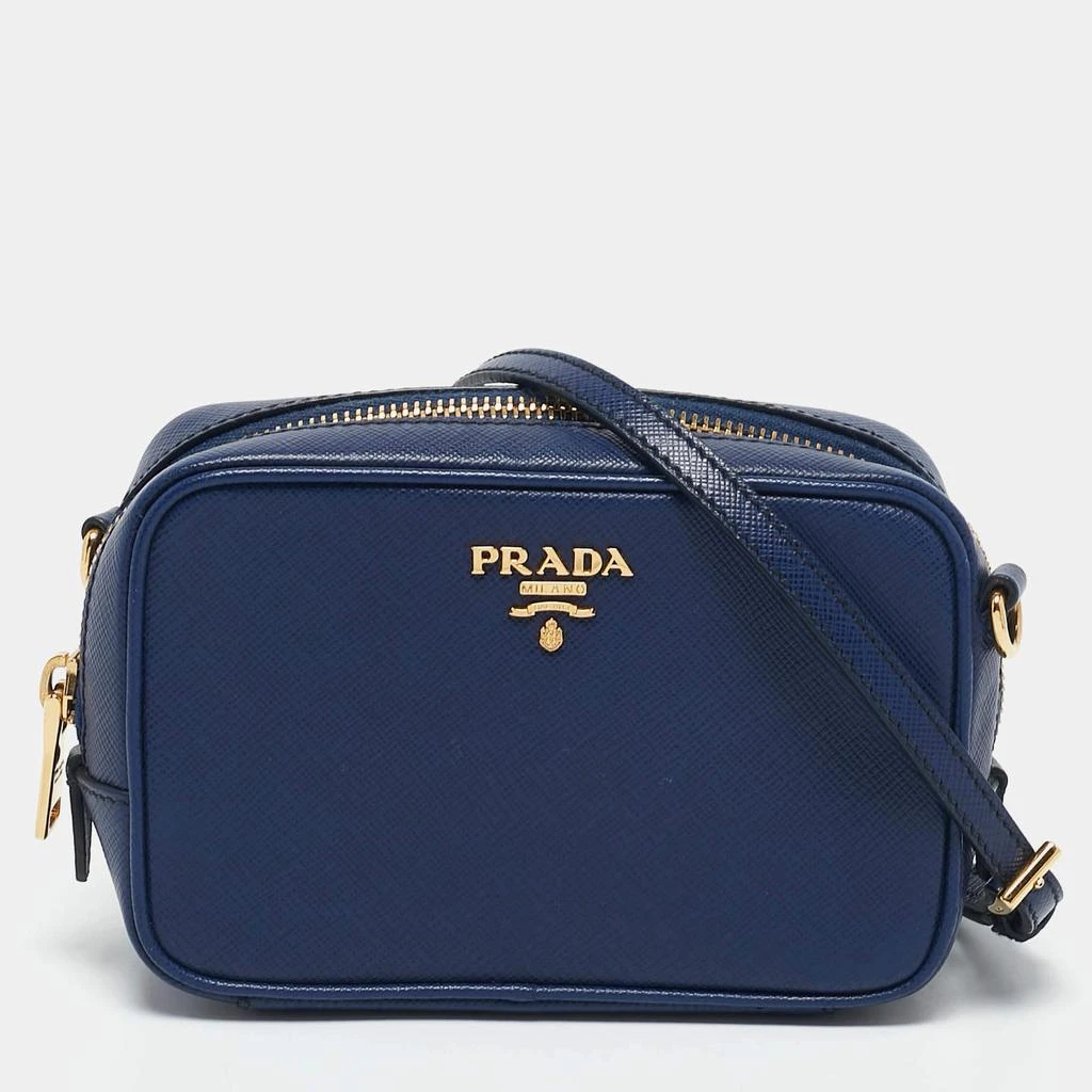 Prada Prada Navy Blue Saffiano Lux Leather Mini Camera Crossbody Bag 1