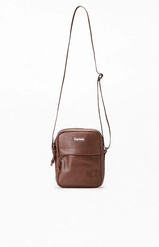 Supreme Brown Leather Shoulder Bag 1