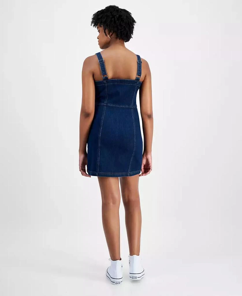 Tinseltown Juniors' Denim Button-Front Utility-Pocket Dress 2