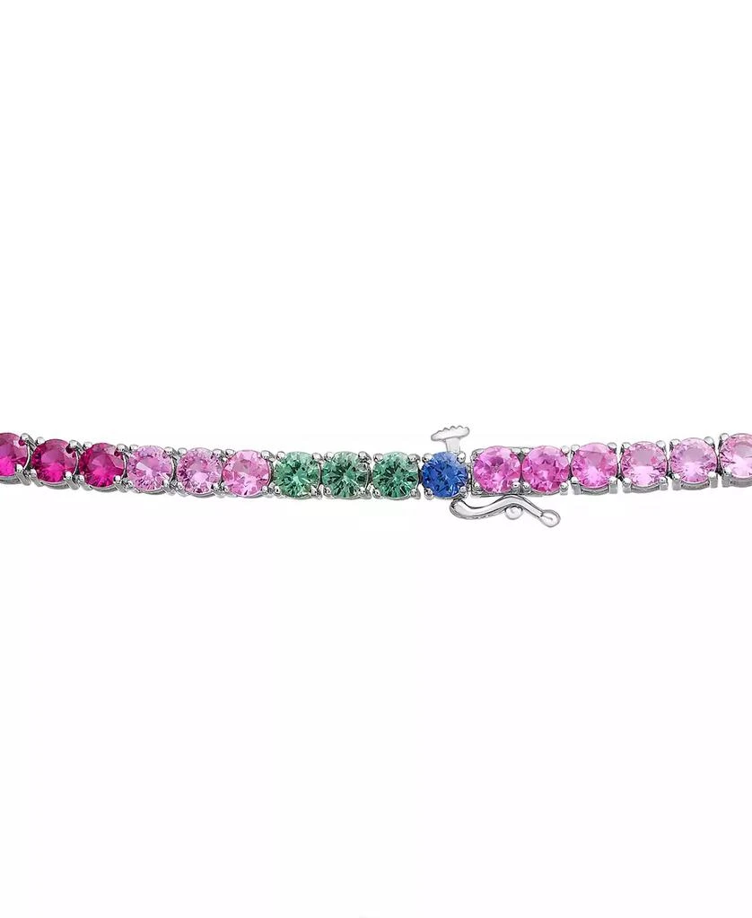 Macy's Lab-Grown Multi-Sapphire 24" Statement Necklace (48-1/3 ct. t.w.) in Sterling Silver 3