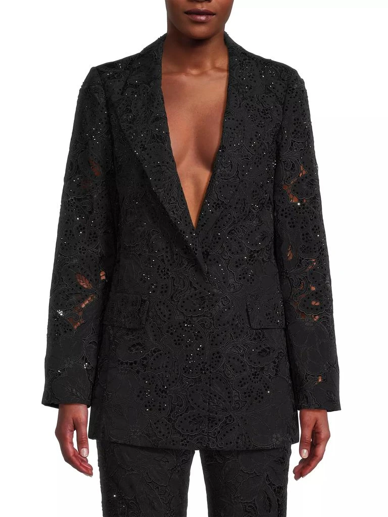 UNGARO Spencer Beaded Lace Jacket 3