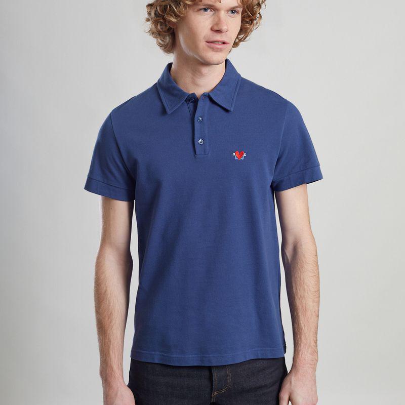 L'Exception Paris Bird Embroidered Polo Navy Blue L'EXCEPTION PARIS