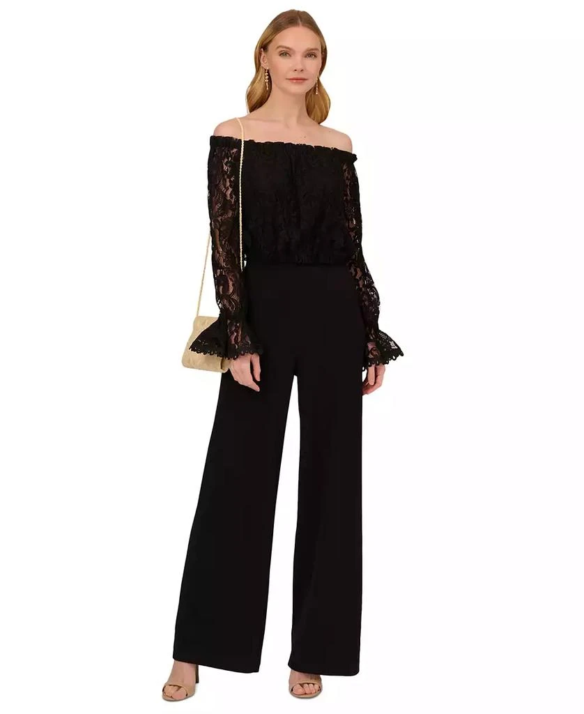 Adrianna Papell Off-The-Shoulder Lace Jumpsuit 1