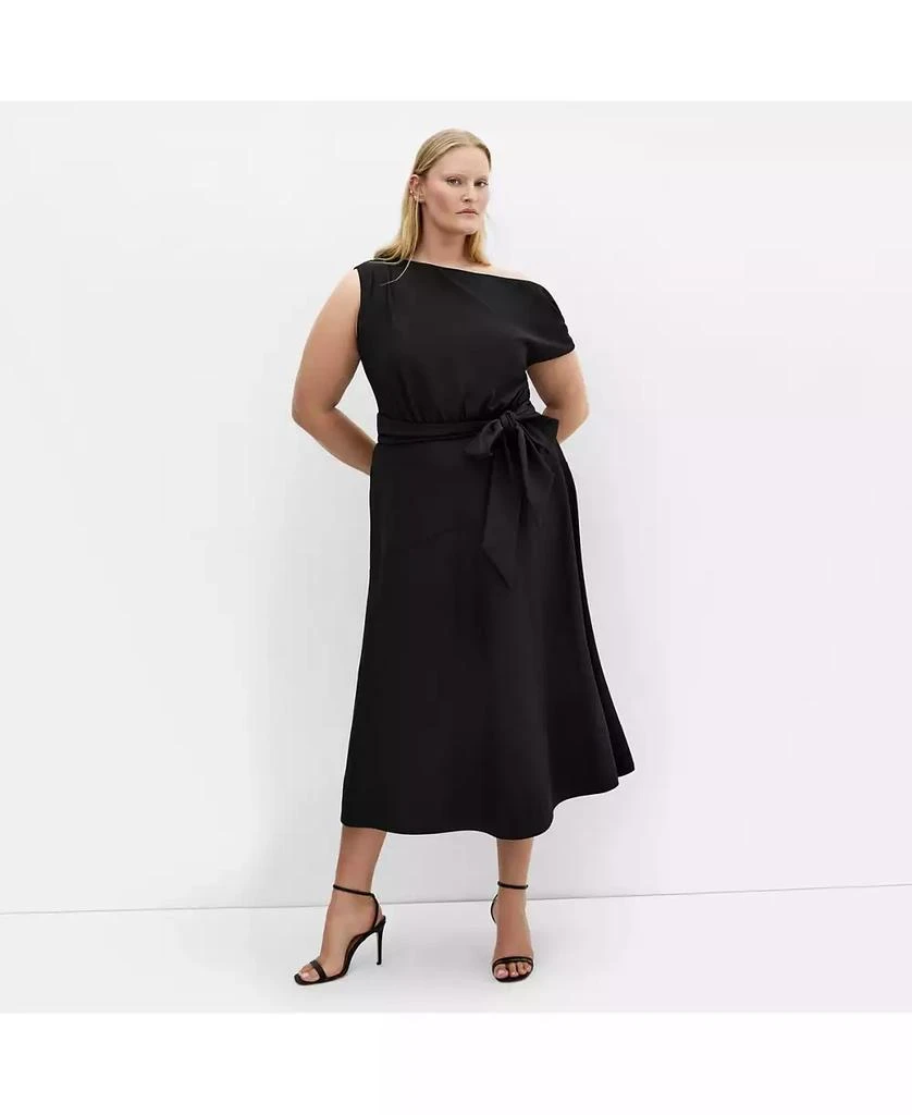 knee length dresses for ladies Women's Cold Shoulder 3/4 Sleeve Dress - Black
