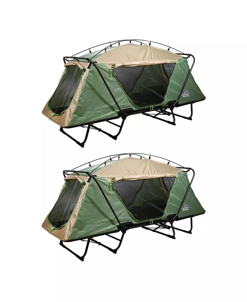Kamp-Rite Oversize Portable Versatile Cot, Chair,
Tent, Green/Tan (2 Pack)