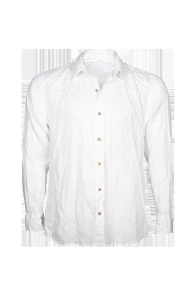 STEAM Beachwear Unisex Linen Shirt In White 2
