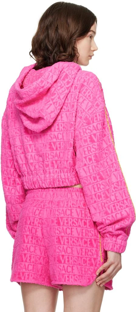 Versace Pink 
I Heart Baroque
 Crop Hoodie 3