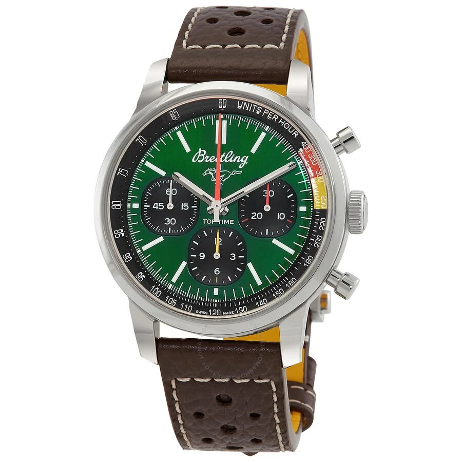 BREITLING Top Time B01 Ford Mustang Chronograph Automatic Green Dial Men's Watch AB01762A1L1X1 1