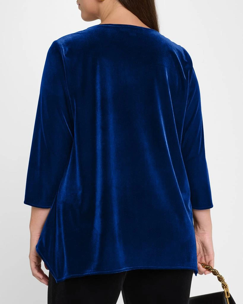 Caroline Rose Plus Size Handkerchief Stretch Velvet Top 3