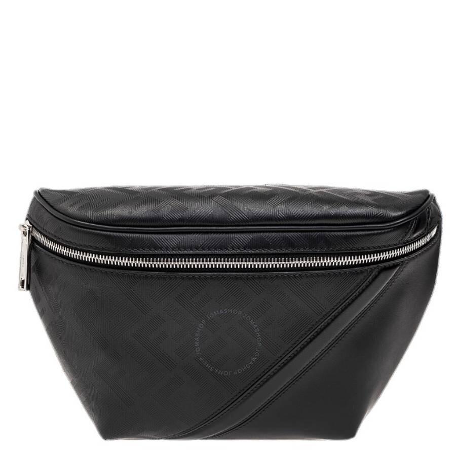 Fendi Shadow Diagonal Logo Leather Belt Bag