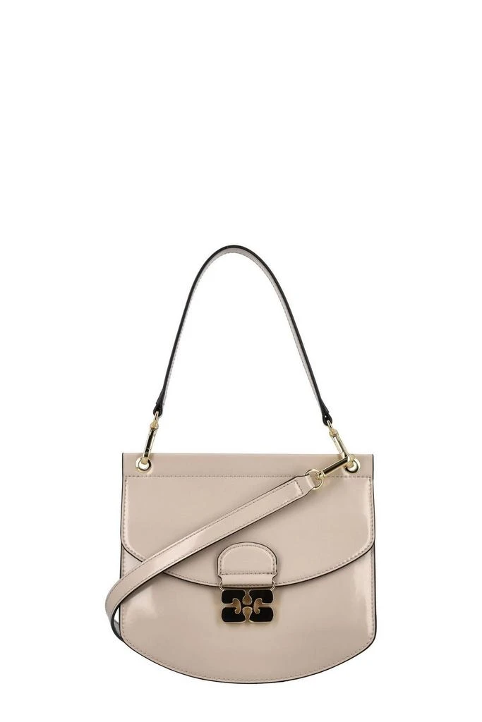Ganni Ganni Logo Buckled Small Shoulder Bag - Bags - Free Shipping 