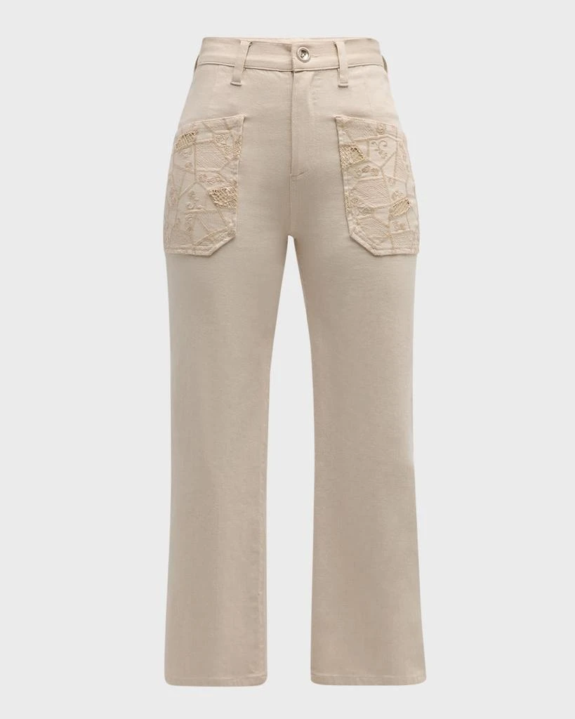 Ramy Brook Talia High-Rise Straight-Leg Embroidered Jeans 1