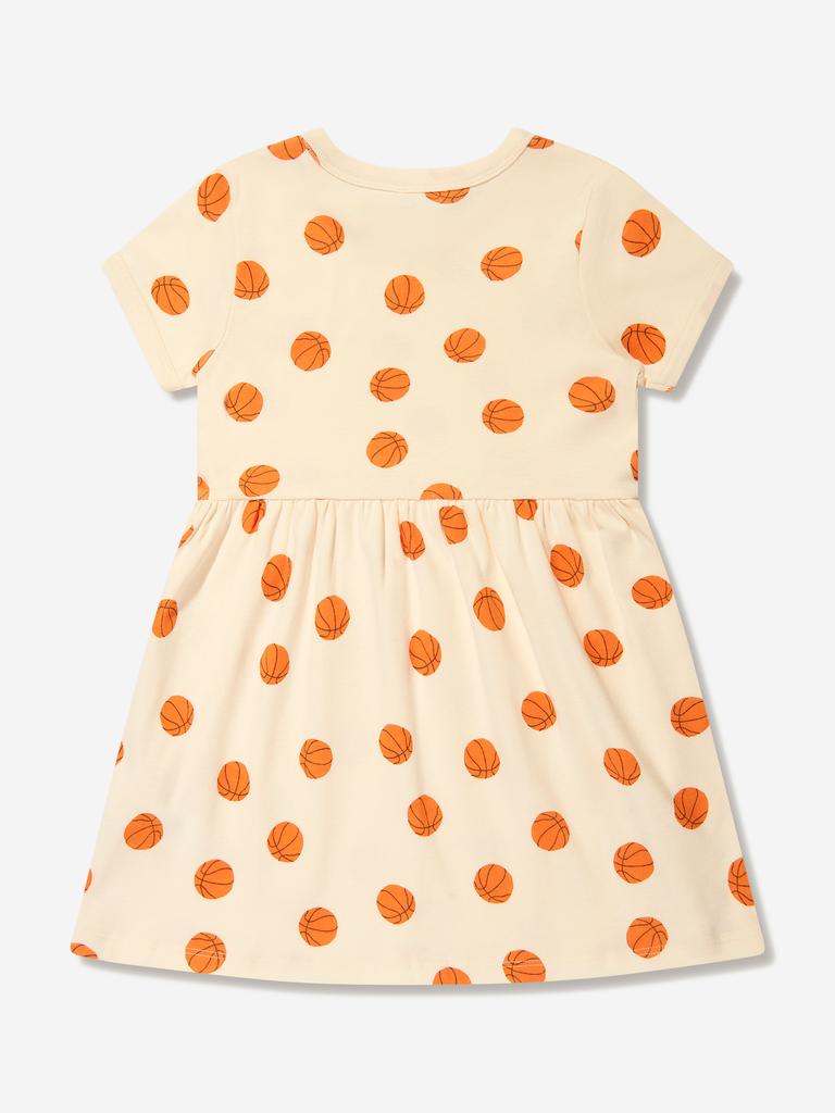 Mini Rodini Girls Basketball Print Dress in Ivory