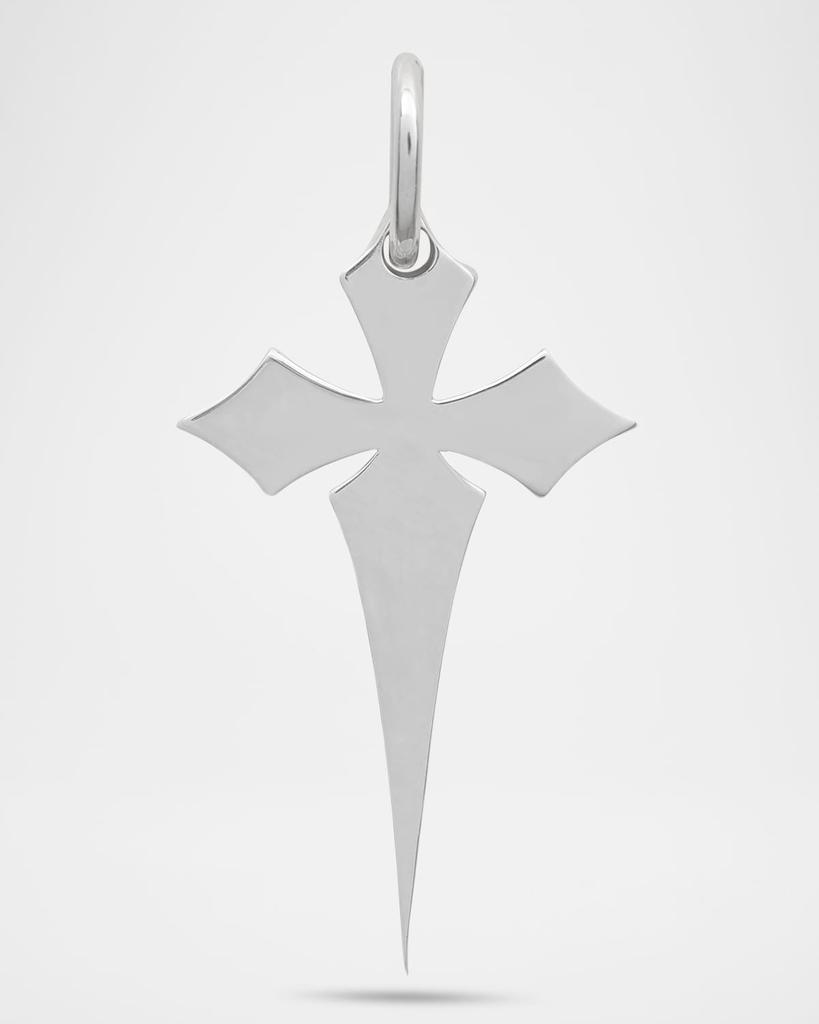 Marco Dal Maso The Cross Gothic Style High Polish Silver Ivory Enamel Pendant