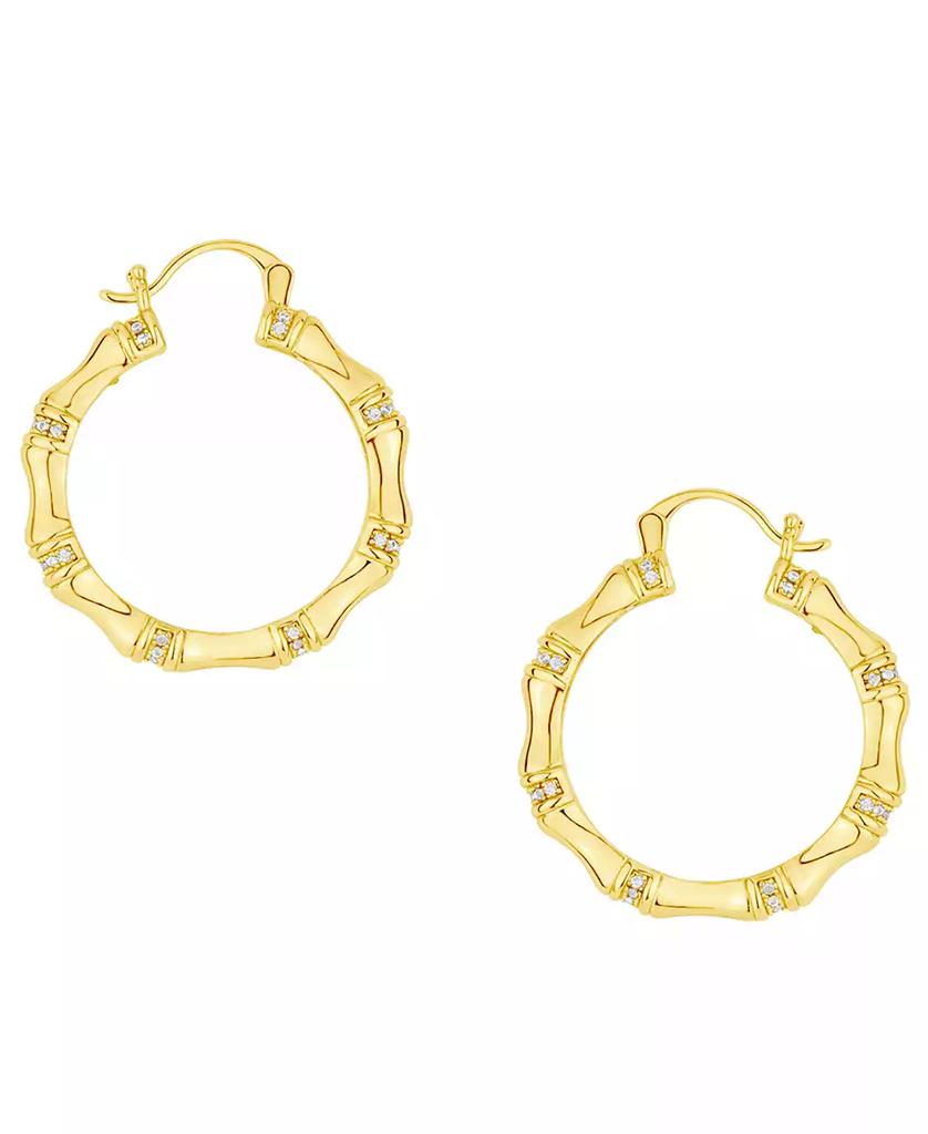 And Now This Cubic Zirconia 18k Gold Plated Brass Hoop Earrings, Macy
s Exclusive