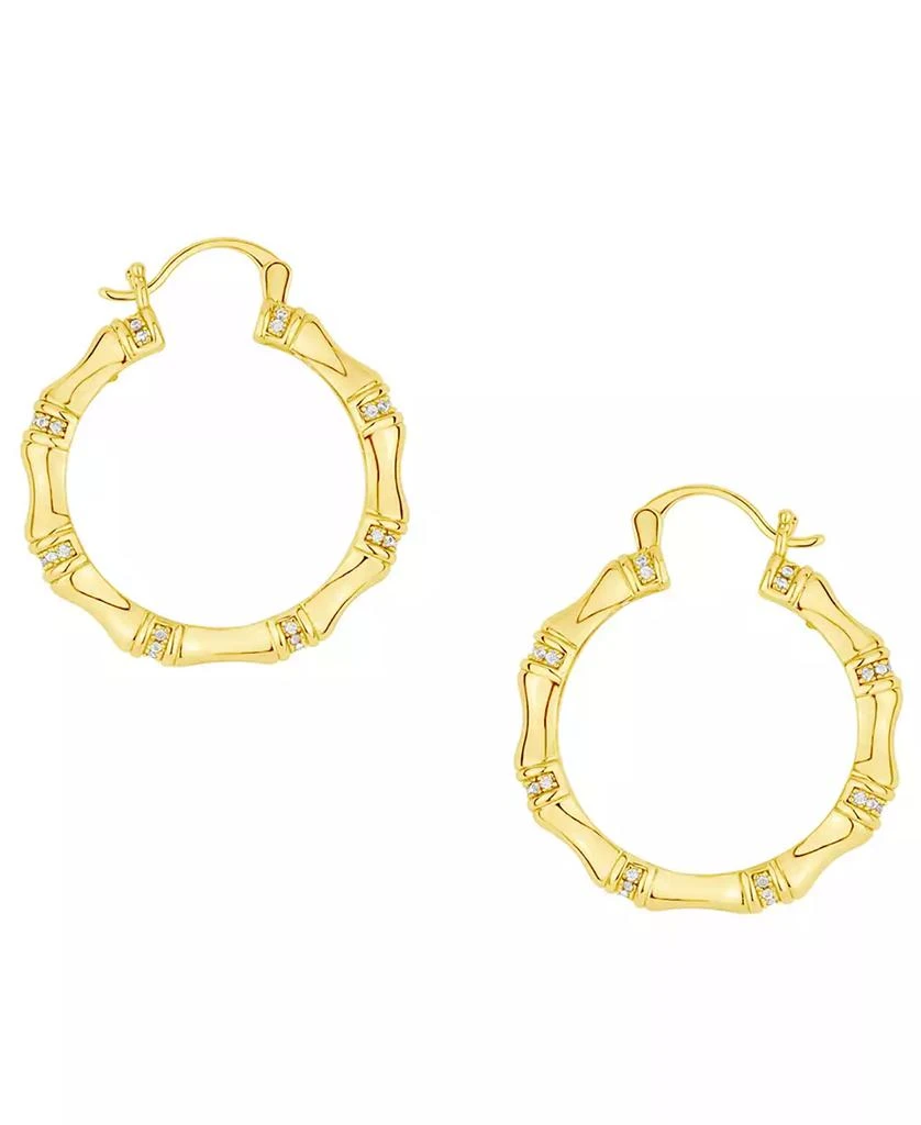 And Now This Cubic Zirconia 18k Gold Plated Brass Hoop Earrings, Macy
s Exclusive 2