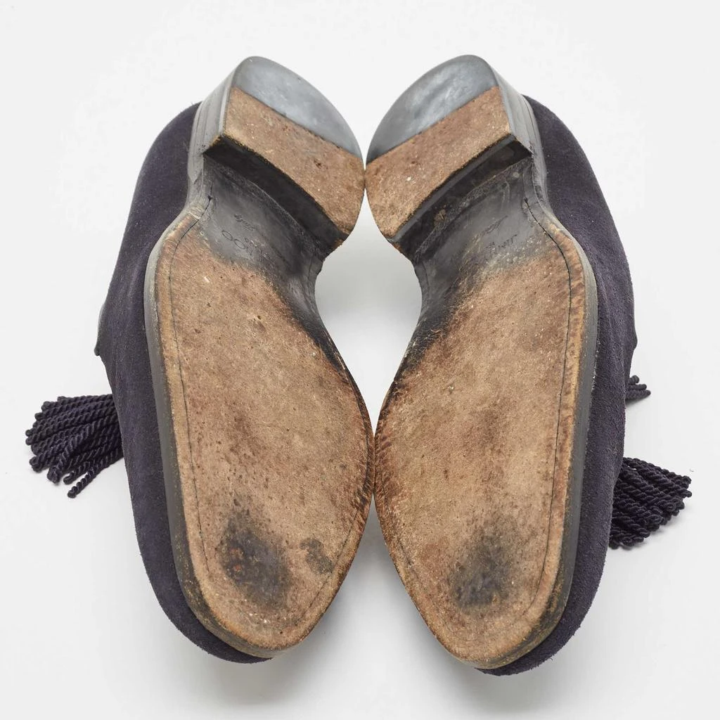 Jimmy Choo Jimmy Choo Navy Blue Suede Foxley Smoking Slippers Size 41 6