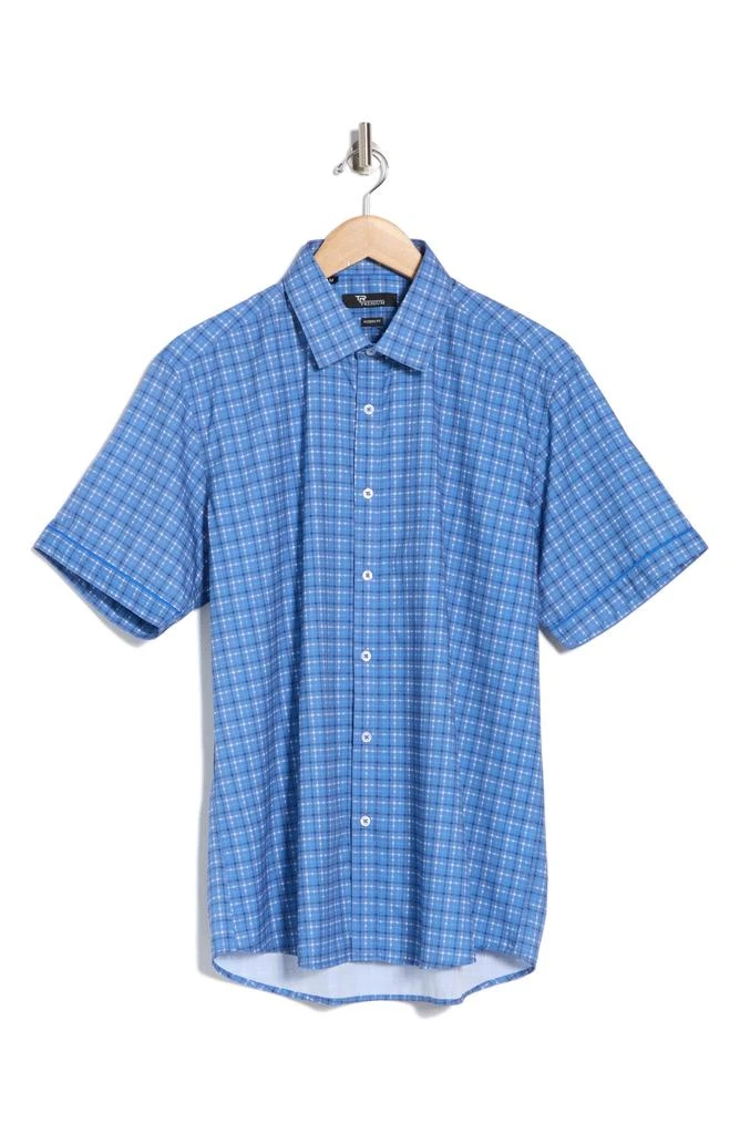 TR Premium Check Print Short Sleeve Button-Up Shirt 3