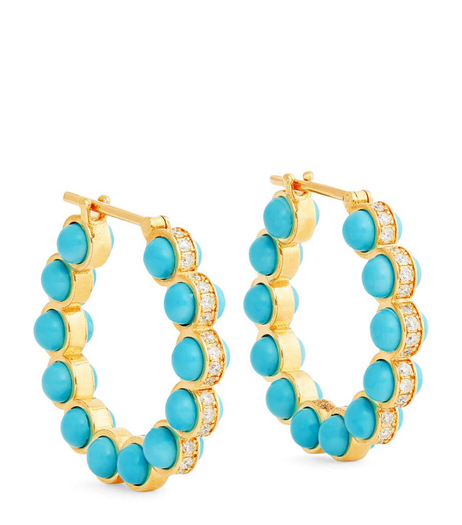 L'ATELIER NAWBAR Yellow Gold, Diamond and Enamel The Cobalt Hoop Earrings