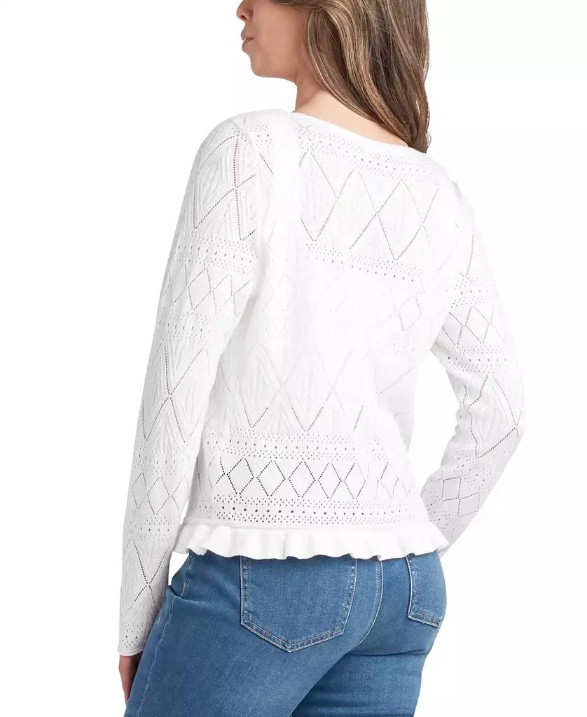 BCX Juniors' Pointelle Tie-Front Cardigan 2