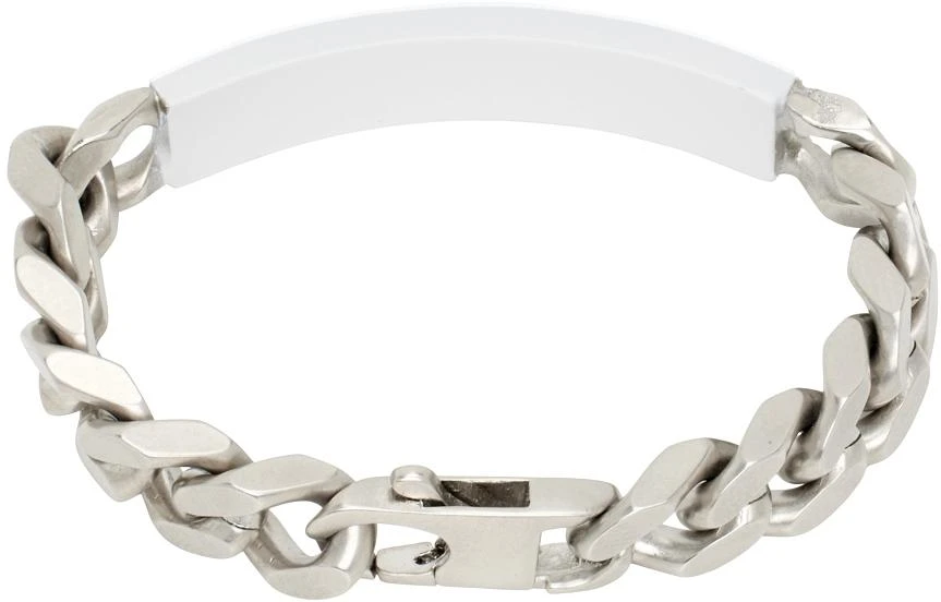 MM6 Maison Margiela Silver & White ID Tag Bracelet - JEWELRY 