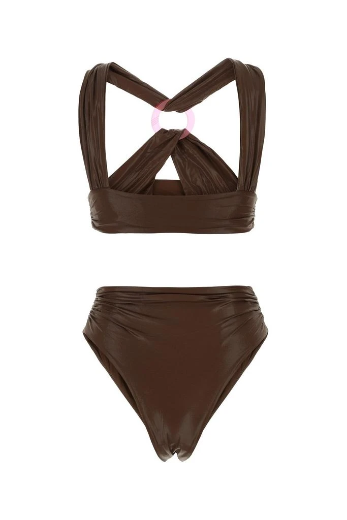 The Attico The Attico Cross Strap Faux-Leather Bikini Set 2
