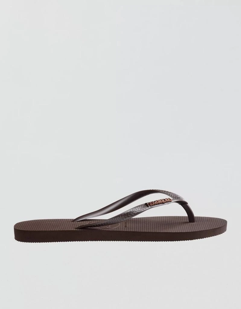 AE Havaianas Women's Slim Logo Metallic Flip Flops 1