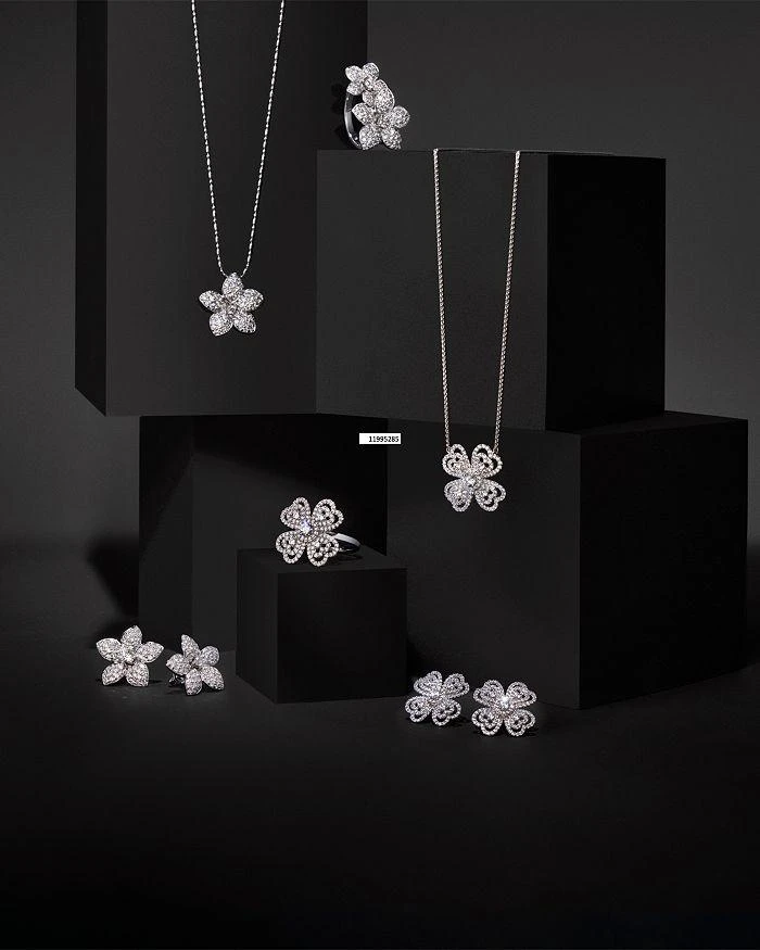 Bloomingdale
s Pave Diamond Flower Pendant Necklace in 14K White Gold, 0.75 tcw 2