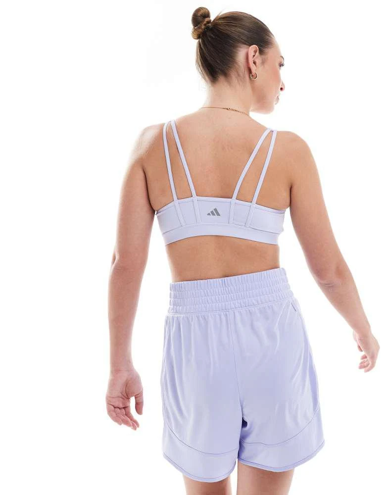 Adidas adidas Performance pacer essentials knit high-rise shorts in purple 3