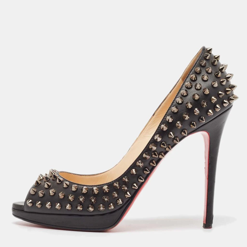 Christian Louboutin Christian Louboutin Black Leather Yolanda Spikes Pumps Size 38.5 1