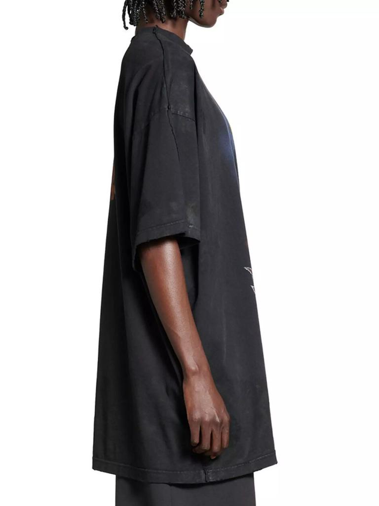 Balenciaga Paris Moon Double Front Oversized T-Shirt - Free Balenciaga Paris Moon Double Front Oversized T-Shirt - Free