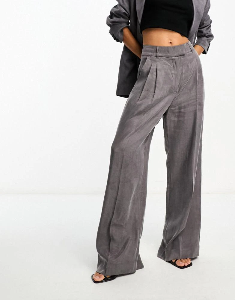 ALL SAINTS AllSaints Elle tapered flare trousers in grey 2