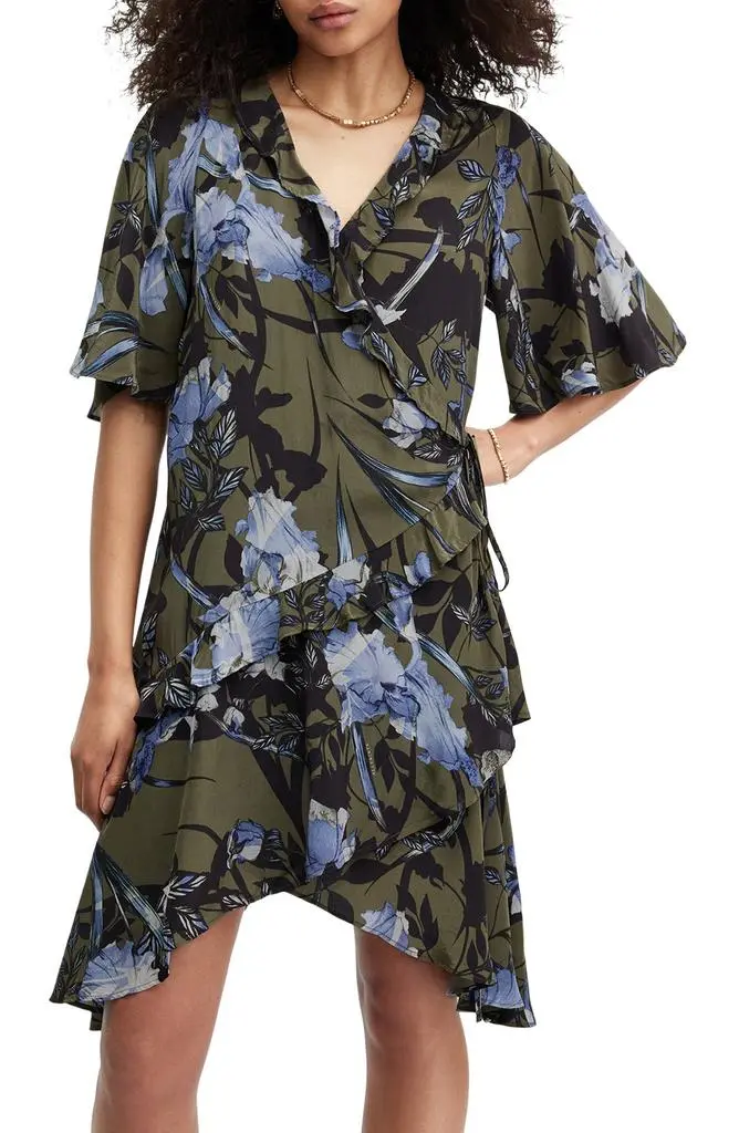 ALL SAINTS Meagan Floral Print Wrap Dress 4