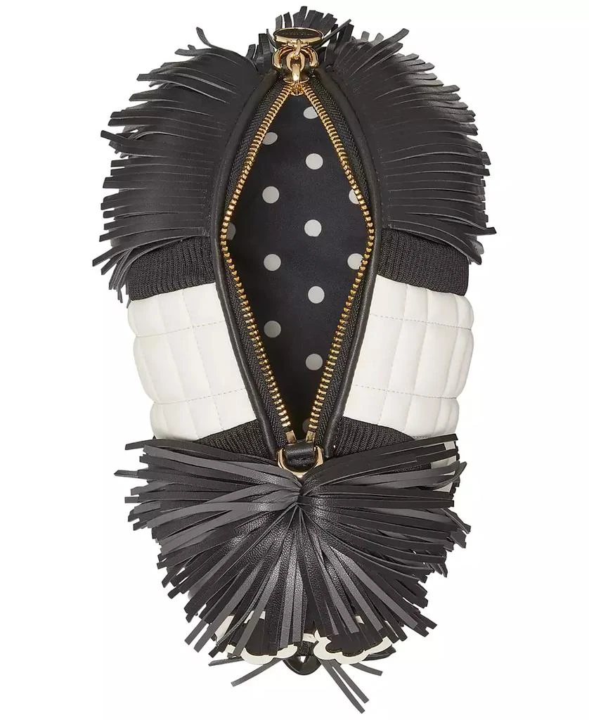 Kate Spade Shaggy Fabric & Fringed Leather Small 3D Dog Crossbody 3