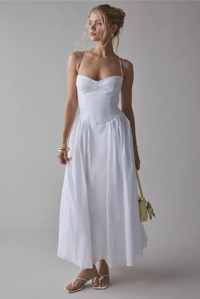 Bardot Bardot Estie Cotton Lace-Up Corset Maxi Dress 1
